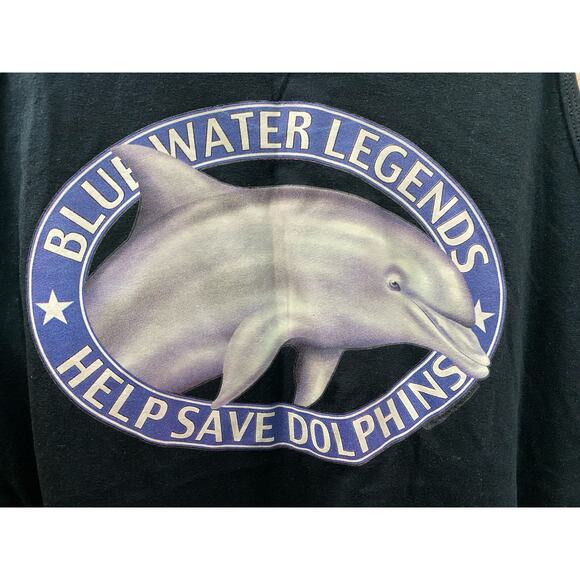 Vintage Australian Gold / Dolphins Black Tank Top Tanning Products Beach 90s - Picture 5 of 11